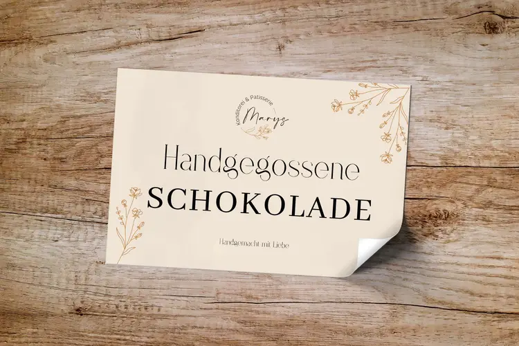 Mary's Konditorei Patisserie Aufkleber Handgegossene Schokolade